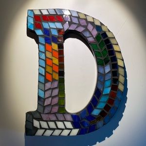 Stained Glass Mosaic Letter D 9 x 7”